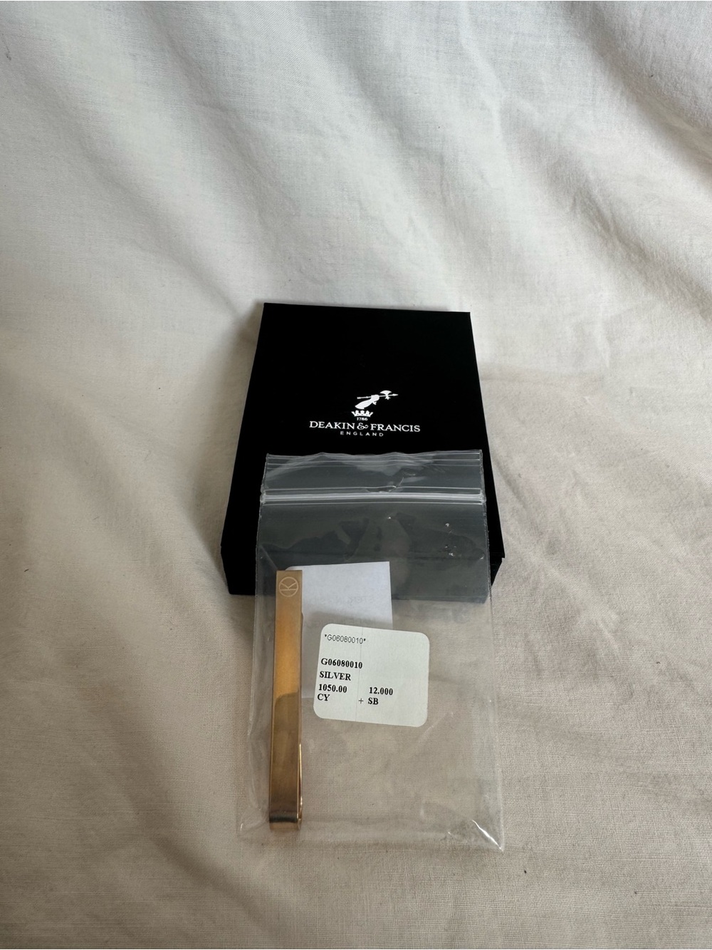 Deakin & Francis Solid Sterling Silver Tie Slide Boxed 2018 UK
